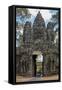 Tuk Tuk Going Through Victory Gate, Angkor Thom, Angkor World Heritage Site, Siem Reap, Cambodia-David Wall-Framed Stretched Canvas