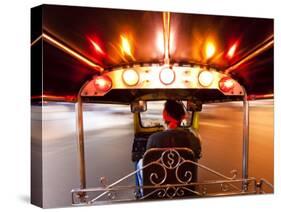 Tuk Tuk or Auto Rickshaw in Motion at Night, Bangkok, Thailand-Gavin Hellier-Stretched Canvas