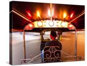 Tuk Tuk or Auto Rickshaw in Motion at Night, Bangkok, Thailand-Gavin Hellier-Stretched Canvas