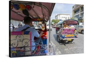 Tuk Tuk ride through Bangkok, Bangkok, Thailand, Southeast Asia, Asia-Frank Fell-Stretched Canvas
