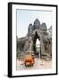 Tuk-Tuks Driving Through the South Gate at Angkor Thom-Michael Nolan-Framed Photographic Print