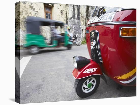 Tuk-Tuks in Old Town of Galle Fort, Galle, Sri Lanka-Ian Trower-Stretched Canvas