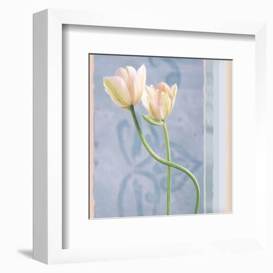 Tulip and Blue Tapestry I-Richard Sutton-Framed Art Print