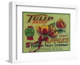 Tulip Apple Crate Label - Yakima, WA-Lantern Press-Framed Art Print