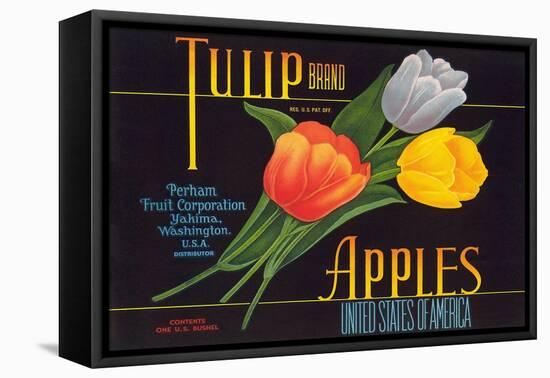 Tulip Apple Label-null-Framed Stretched Canvas
