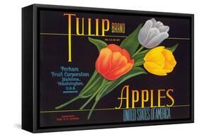 Tulip Apple Label-null-Framed Stretched Canvas
