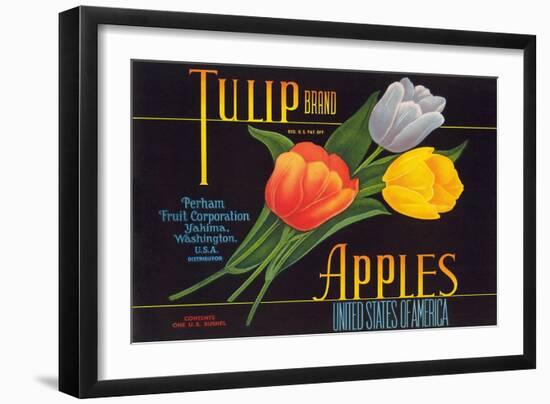 Tulip Apple Label-null-Framed Art Print