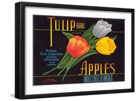 Tulip Apple Label-null-Framed Art Print