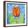 Tulip Blue White Spot Background, 2013-Jennifer Abbott-Framed Giclee Print