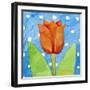 Tulip Blue White Spot Background, 2013-Jennifer Abbott-Framed Giclee Print