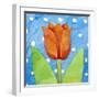 Tulip Blue White Spot Background, 2013-Jennifer Abbott-Framed Giclee Print