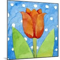 Tulip Blue White Spot Background, 2013-Jennifer Abbott-Mounted Giclee Print