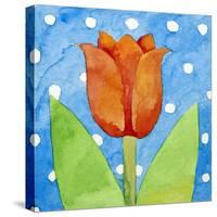 Tulip Blue White Spot Background, 2013-Jennifer Abbott-Stretched Canvas