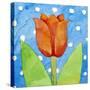 Tulip Blue White Spot Background, 2013-Jennifer Abbott-Stretched Canvas