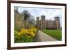 Tulip Border, Pathway and Lawn in Spring at Hardwick Hall, Near Chesterfield, Derbyshire, England-Eleanor Scriven-Framed Photographic Print