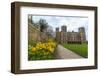 Tulip Border, Pathway and Lawn in Spring at Hardwick Hall, Near Chesterfield, Derbyshire, England-Eleanor Scriven-Framed Photographic Print