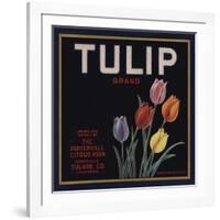 Tulip Brand - Porterville, California - Citrus Crate Label-Lantern Press-Framed Art Print