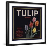 Tulip Brand - Porterville, California - Citrus Crate Label-Lantern Press-Framed Art Print