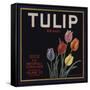 Tulip Brand - Porterville, California - Citrus Crate Label-Lantern Press-Framed Stretched Canvas