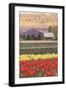 Tulip Fields - Wisconsin-Lantern Press-Framed Art Print