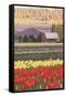 Tulip Fields - Wisconsin-Lantern Press-Framed Stretched Canvas