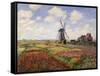 Tulip Fields with the Rijnsburg Windmill, 1886-Claude Monet-Framed Stretched Canvas