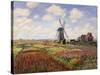 Tulip Fields with the Rijnsburg Windmill, 1886-Claude Monet-Stretched Canvas