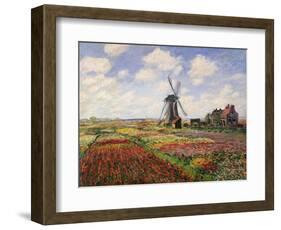 Tulip Fields with the Rijnsburg Windmill, 1886-Claude Monet-Framed Premium Giclee Print