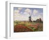 Tulip Fields with the Rijnsburg Windmill, 1886-Claude Monet-Framed Premium Giclee Print