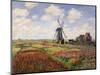 Tulip Fields with the Rijnsburg Windmill, 1886-Claude Monet-Mounted Premium Giclee Print