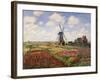 Tulip Fields with the Rijnsburg Windmill, 1886-Claude Monet-Framed Giclee Print