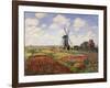 Tulip Fields with the Rijnsburg Windmill, 1886-Claude Monet-Framed Giclee Print