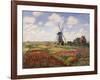 Tulip Fields with the Rijnsburg Windmill, 1886-Claude Monet-Framed Giclee Print