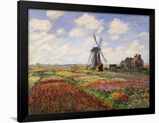 Tulip Fields with the Rijnsburg Windmill, 1886-Claude Monet-Framed Giclee Print