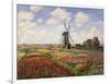 Tulip Fields with the Rijnsburg Windmill, 1886-Claude Monet-Framed Giclee Print