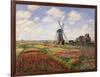 Tulip Fields with the Rijnsburg Windmill, 1886-Claude Monet-Framed Giclee Print