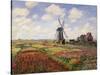 Tulip Fields with the Rijnsburg Windmill, 1886-Claude Monet-Stretched Canvas