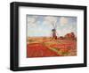 Tulip Fields with the Rijnsburg Windmill-Claude Monet-Framed Art Print