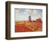 Tulip Fields with the Rijnsburg Windmill-Claude Monet-Framed Art Print