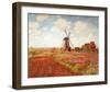 Tulip Fields with the Rijnsburg Windmill-Claude Monet-Framed Art Print