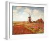 Tulip Fields with the Rijnsburg Windmill-Claude Monet-Framed Art Print