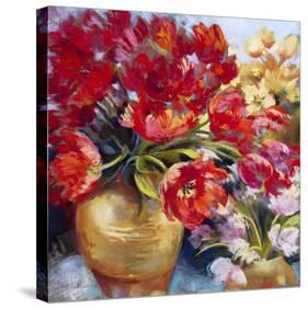 Tulip Firework-Nel Whatmore-Stretched Canvas