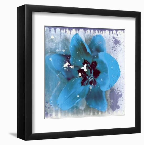 Tulip Fresco (blue)-Erin Clark-Framed Art Print