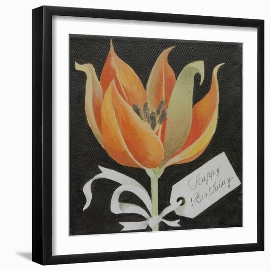 Tulip, Happy Birthday-Jennifer Abbott-Framed Giclee Print