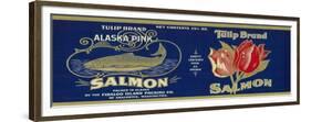 Tulip Salmon Can Label - Anacortes, WA-Lantern Press-Framed Premium Giclee Print