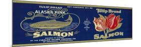 Tulip Salmon Can Label - Anacortes, WA-Lantern Press-Mounted Art Print