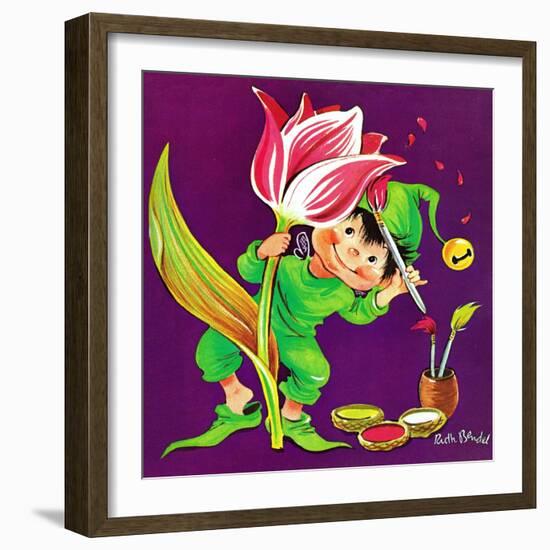 Tulip Touch-Up - Jack & Jill-Ruth Bendel-Framed Giclee Print