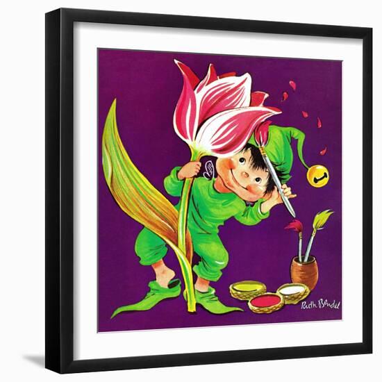 Tulip Touch-Up - Jack & Jill-Ruth Bendel-Framed Giclee Print