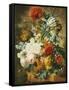 Tulips, an Opium Poppy, Hyacinths, Anemones, Auricolas, Convolvuli, a Peony and Other Flowers, 1782-Wybrand Hendriks-Framed Stretched Canvas