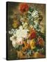 Tulips, an Opium Poppy, Hyacinths, Anemones, Auricolas, Convolvuli, a Peony and Other Flowers, 1782-Wybrand Hendriks-Stretched Canvas